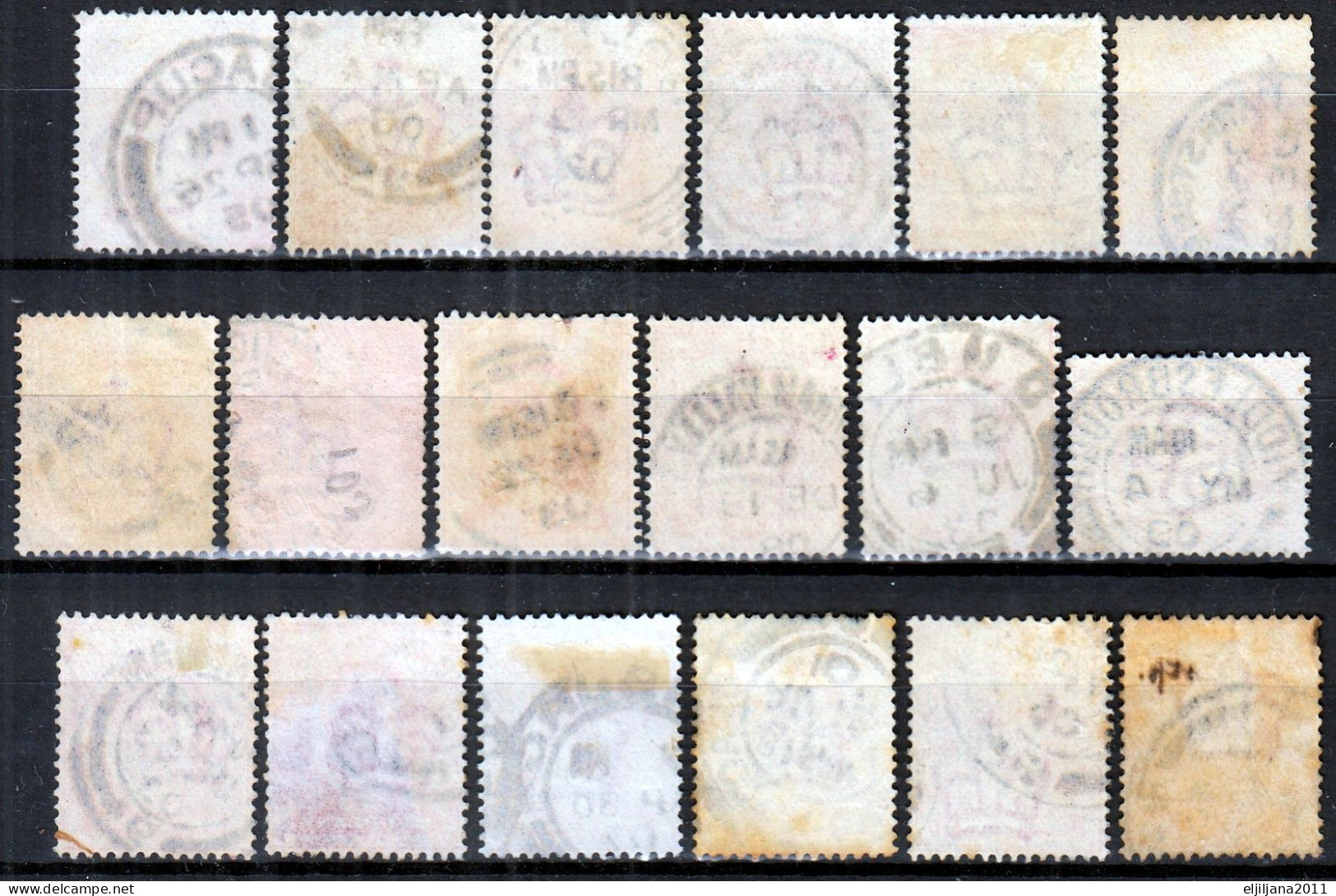 Great Britain - GB / UK 1902 ⁕ KEVII. 1d, one penny 18v used / shades / unchecked - postmark - see scan