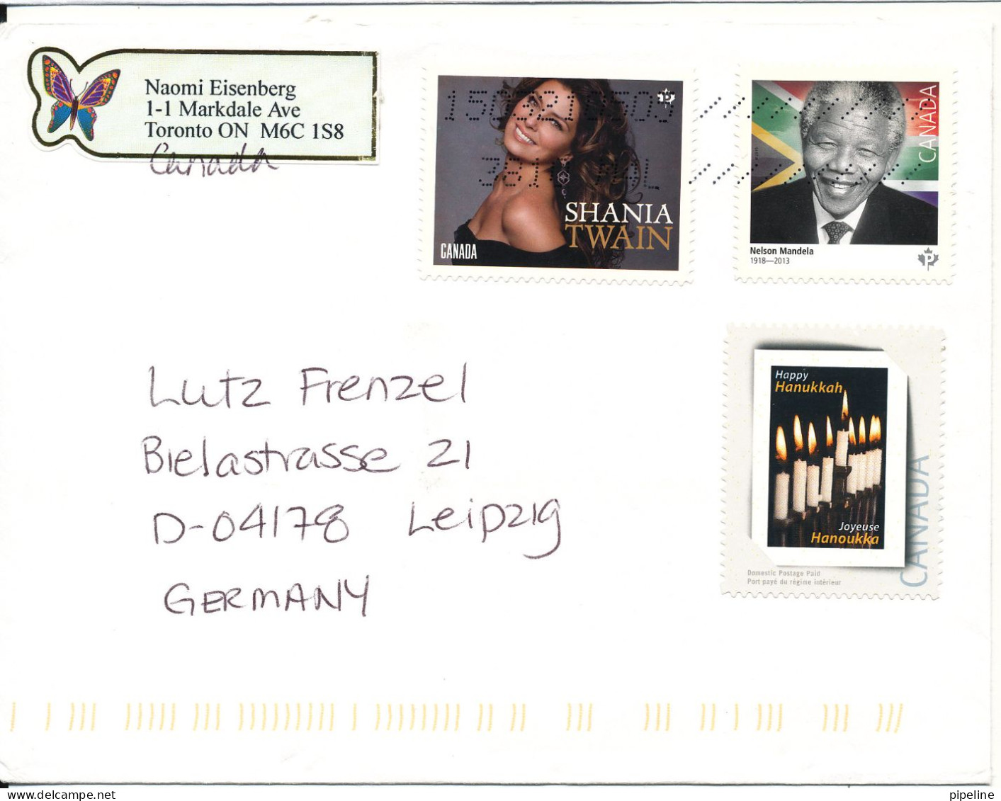 Canada Cover Sent To Germany 21-3-2015 Topic Stamps - Cartas & Documentos