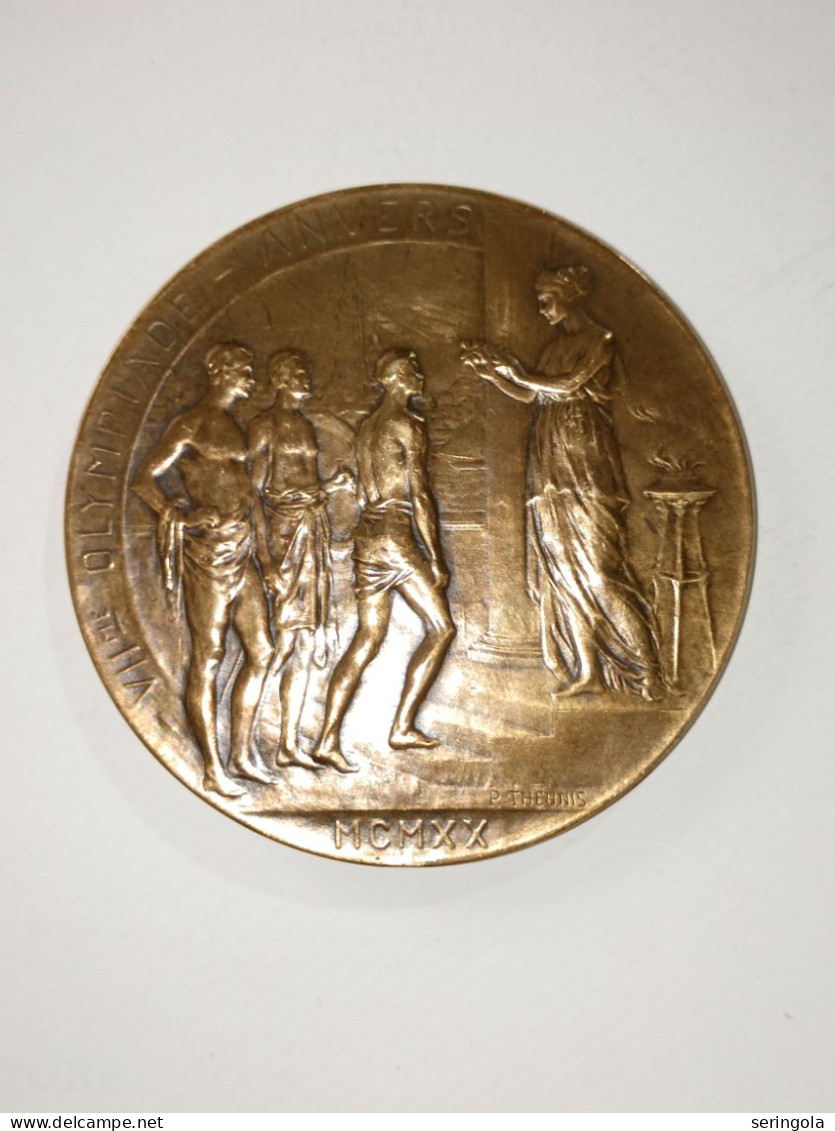1920 Antwerp Summer Olympics Bronze Participativo Medal - Zonder Classificatie