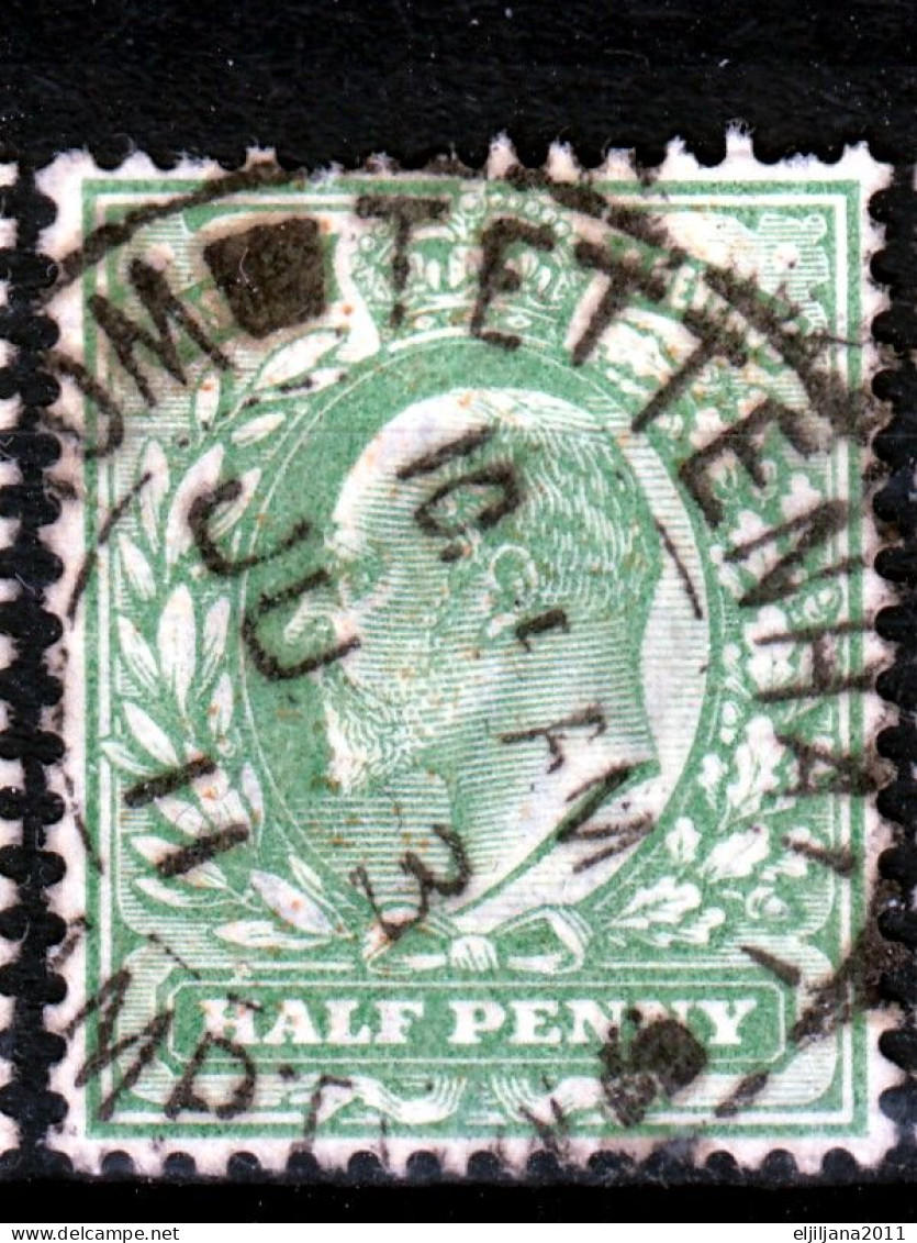 Great Britain - GB / UK 1902 - 1904 ⁕ KEVII. Half Penny 18v Used / Shades / Unchecked - Postmark - See Scan - Used Stamps