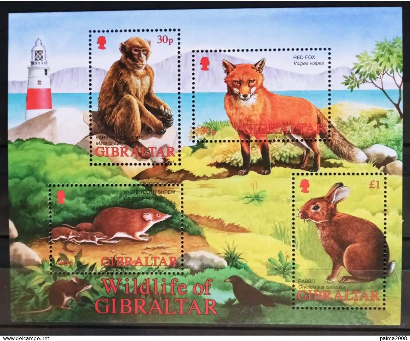 GIBRALTAR - IVERT HOJA BLOQUE Nº 51 NUEVOS ** FAUNA SALVAJE FELINO; ROEDORES; - Gibraltar