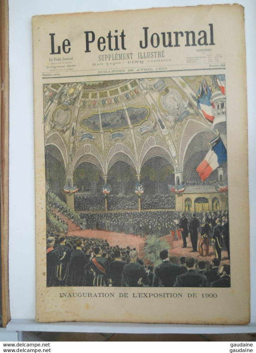 LE PETIT JOURNAL N° 493 - 29 AVRIL 1900 - EXPOSITION 1900 - PAVILLON DE L'ITALIE - GENERAL VILLEBOIS-MAREUIL - Le Petit Journal