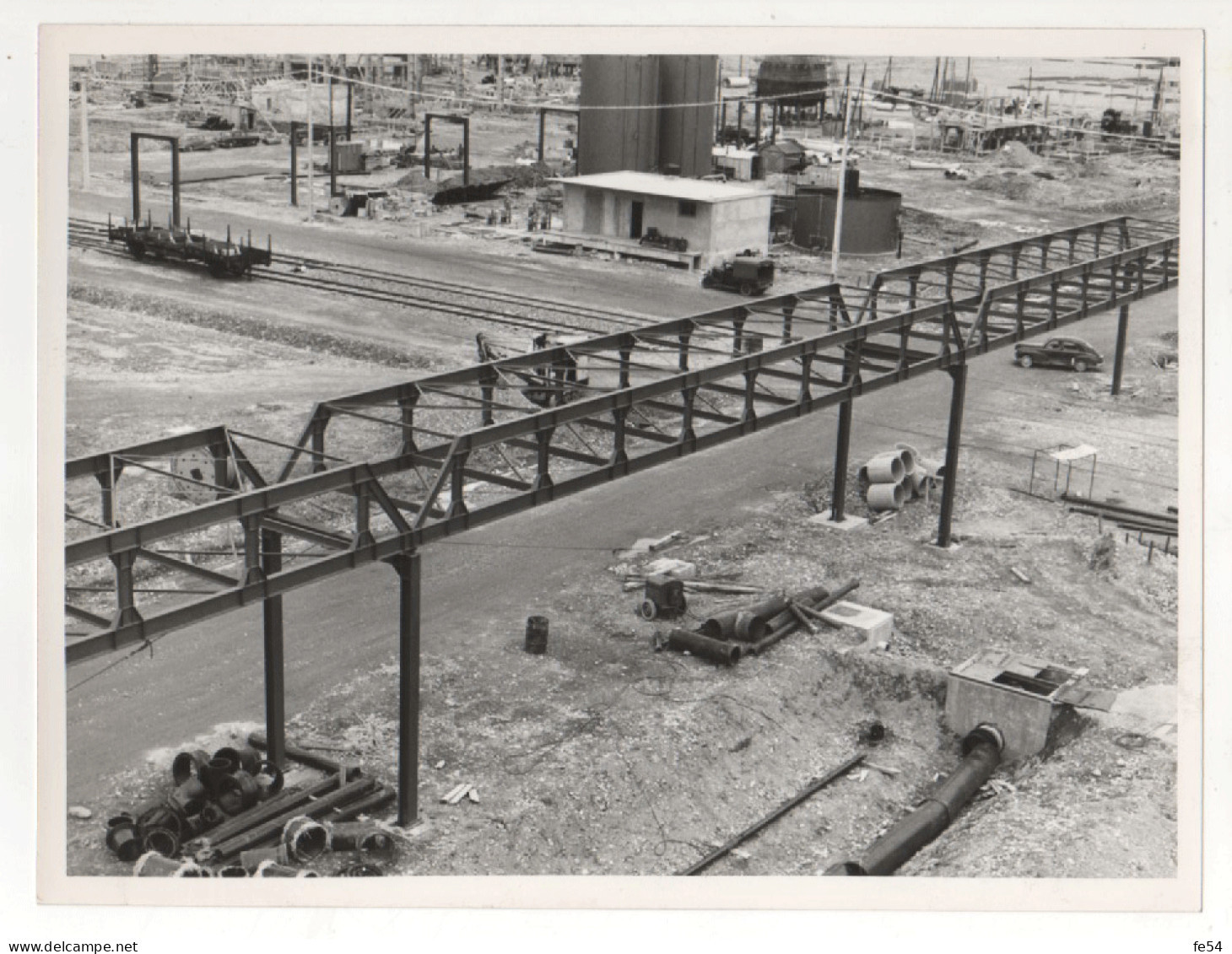 ° 64 ° LACQ ° AQUITAINECHIMIE - TRAVAUX D'USINE Le 14 AVRIL 1960 °  LOT DE 9 PHOTOS ° - Lacq