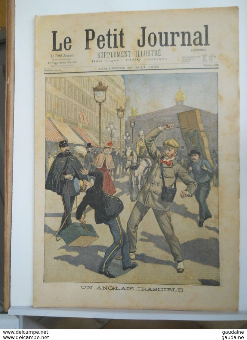 LE PETIT JOURNAL N° 496 - 20 MAI 1900 - UN ANGLAIS IRASCIBLE - EXPOSITION 1900 PAVILLON DE L'AUTRICHE - Le Petit Journal