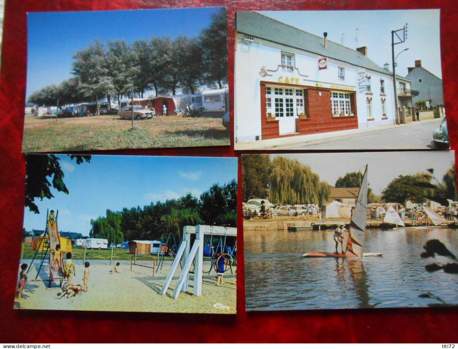 72  Lot 6 Cartes  LA SUZE SUR SARTHE  Ecusson Adhésif, Camping, Restaurant ,record Monde Planche A Voile - La Suze Sur Sarthe