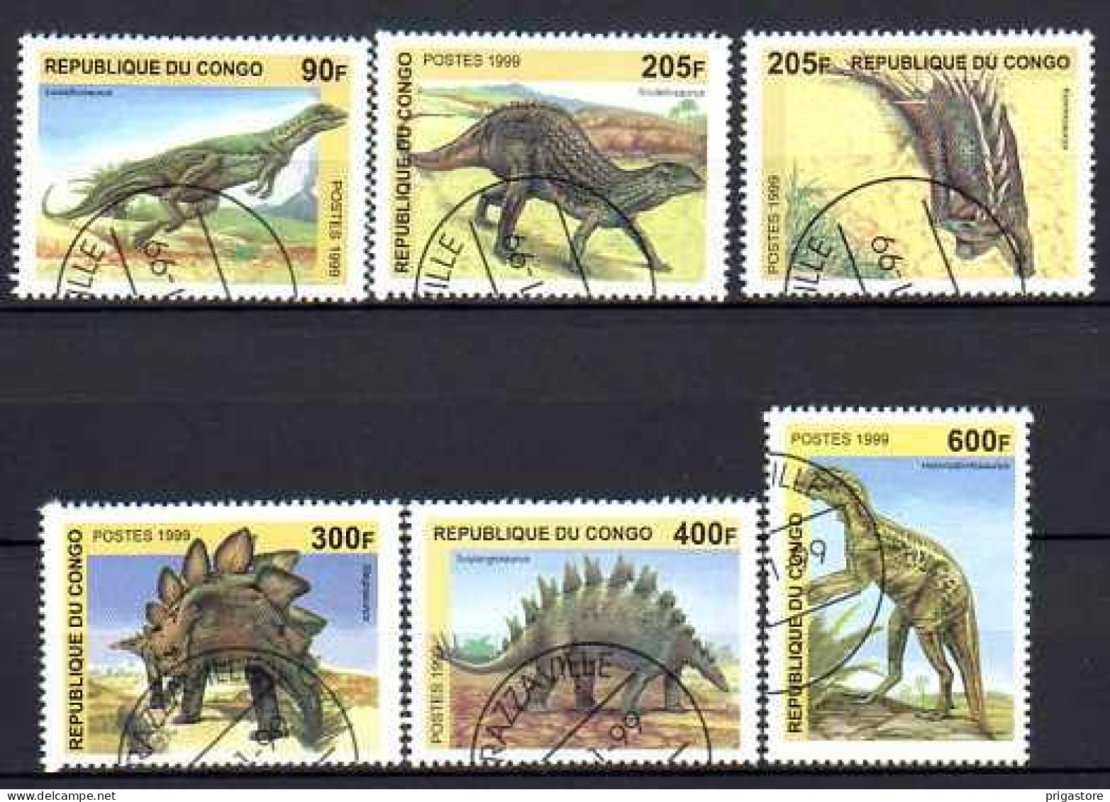 Congo 1999 Animaux Préhistoriques (7) Yvert N° Non Répertorié Oblitéré Used - Oblitérés