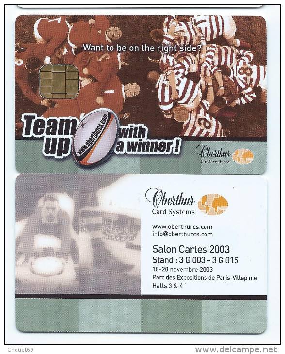 Oberthur Team Up Winner Rugby Salon Cartes 2003 (BA0615 - Badge Di Eventi E Manifestazioni