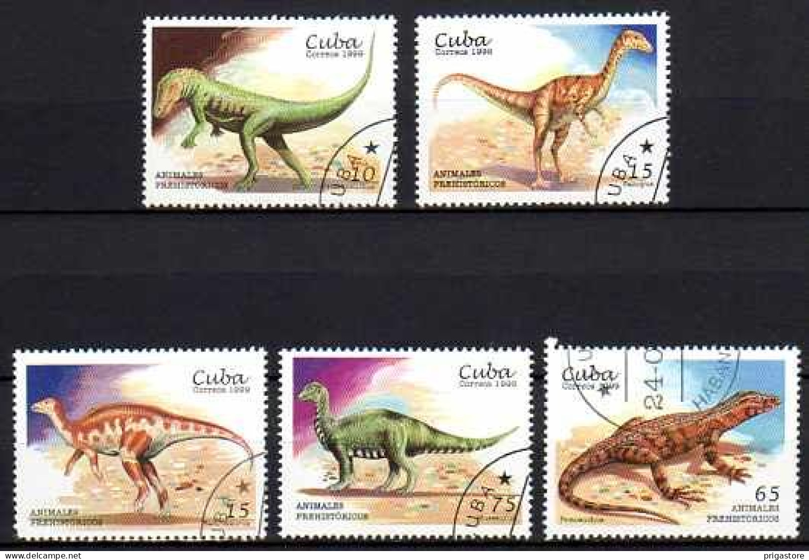 Cuba 1999 Animaux Préhistoriques (9) Yvert N° 3780 à 3784 Oblitéré Used - Usados