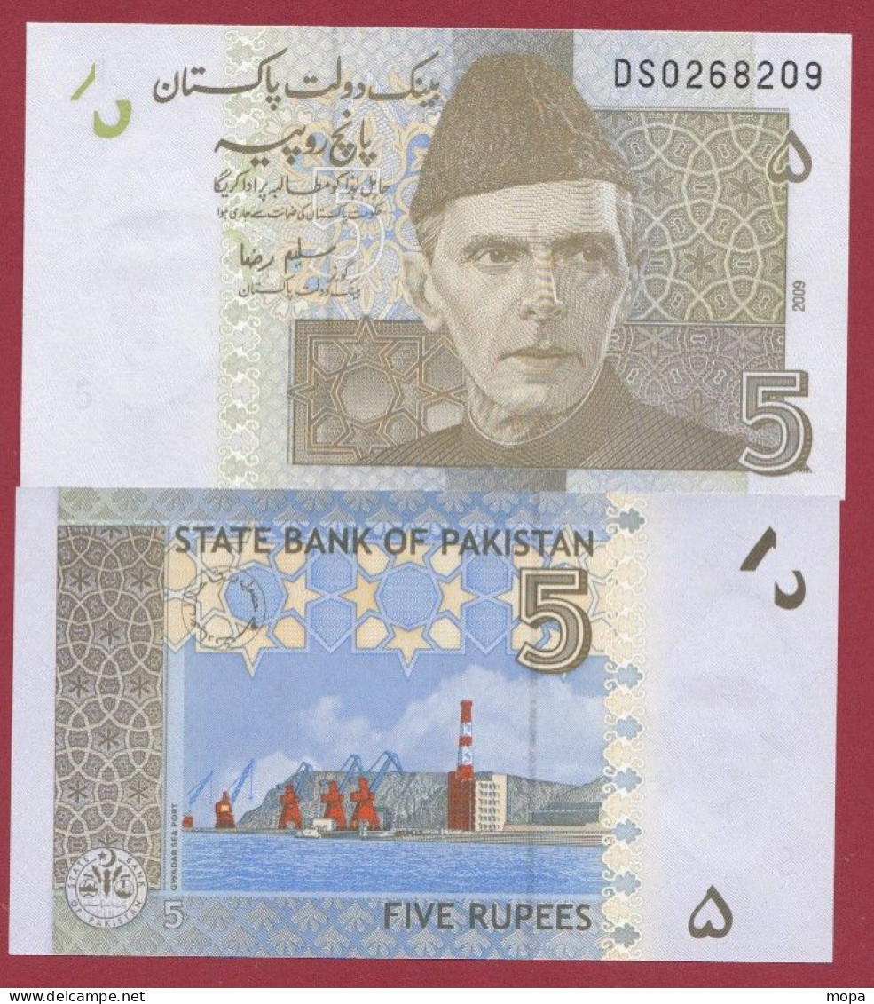 Pakistan-- 5 Rupees--2009 ---UNC --(210) - Pakistan