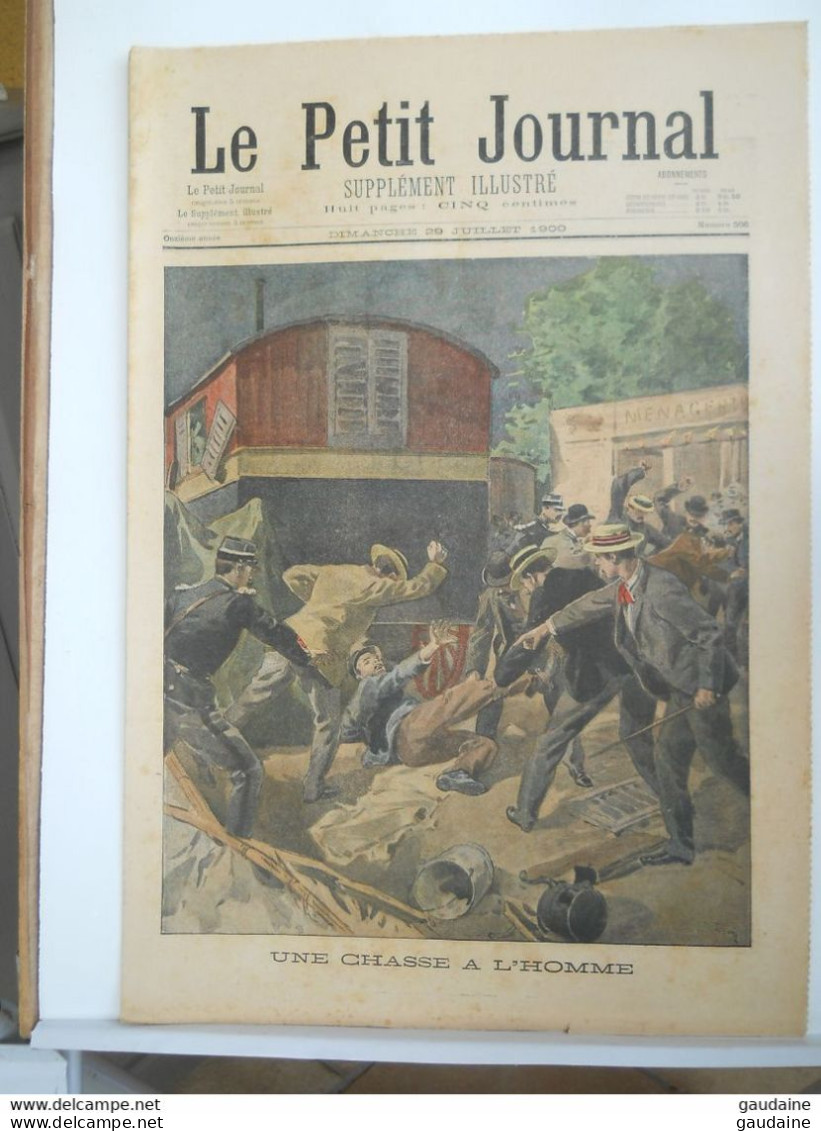 LE PETIT JOURNAL N° 506 - 29 JUILLET 1900 - UNE CHASSE A L'HOMME - PAVILLON DE MONACO - UN CHIEN VOLEUR - Le Petit Journal