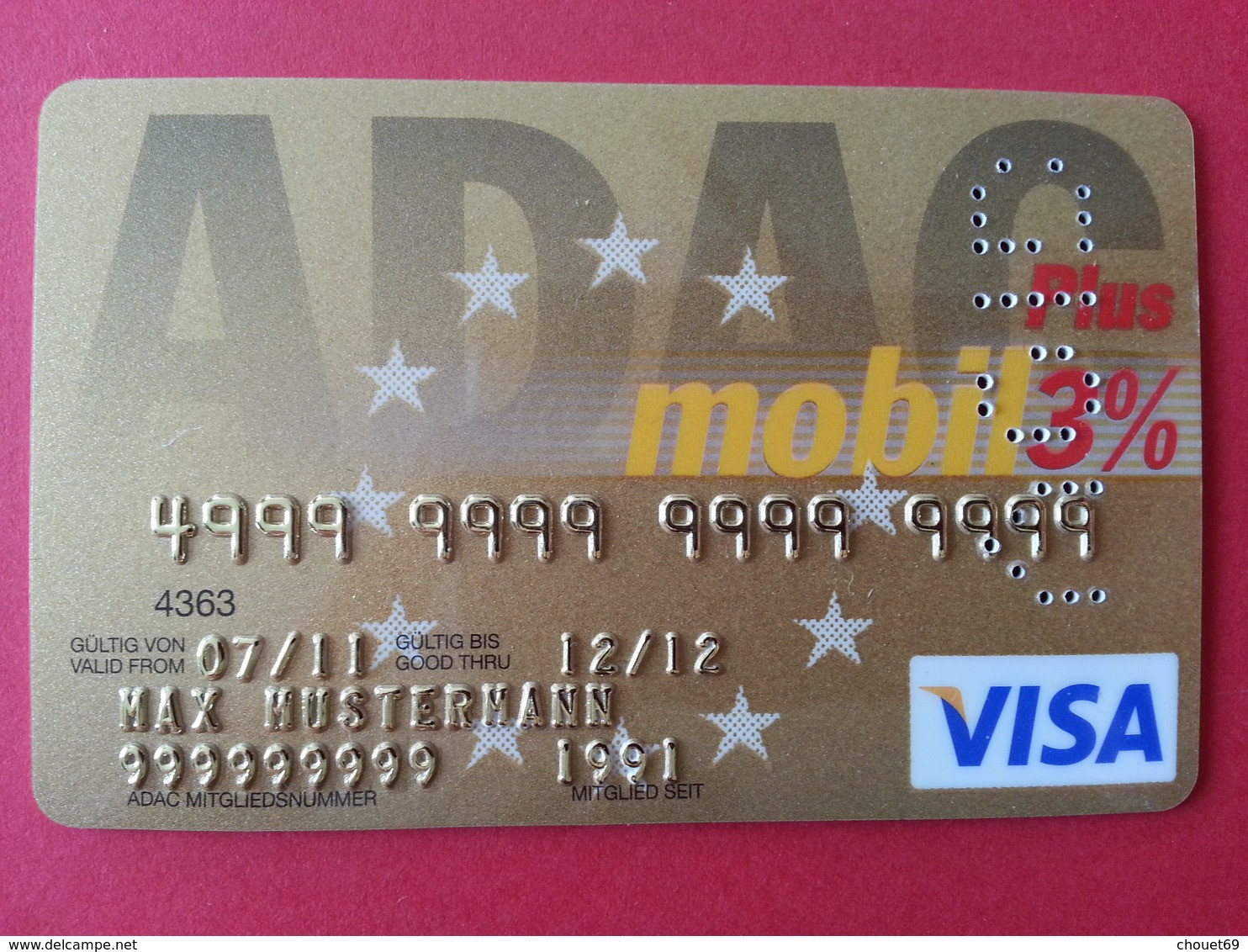 ADAC Mobil Plus VISA - BANK CARD - GERMANY MUSTER - VOID SAMPLE TEST DEMO TRIAL (SACROC) - Cartes De Crédit (expiration Min. 10 Ans)