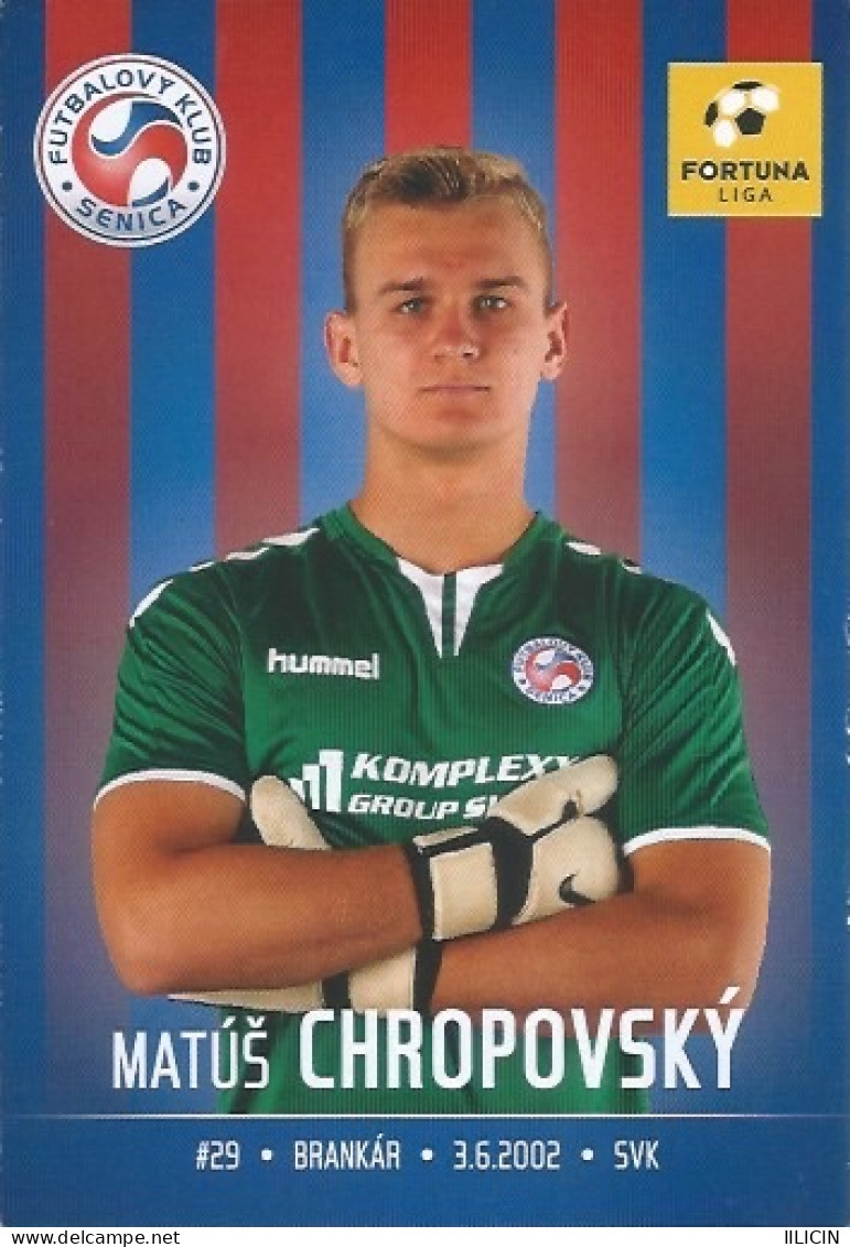 Trading Cards KK000587 - Football Soccer Czechoslovakia Senica 9cm X 13cm: Matus Chropovsky - Trading Cards