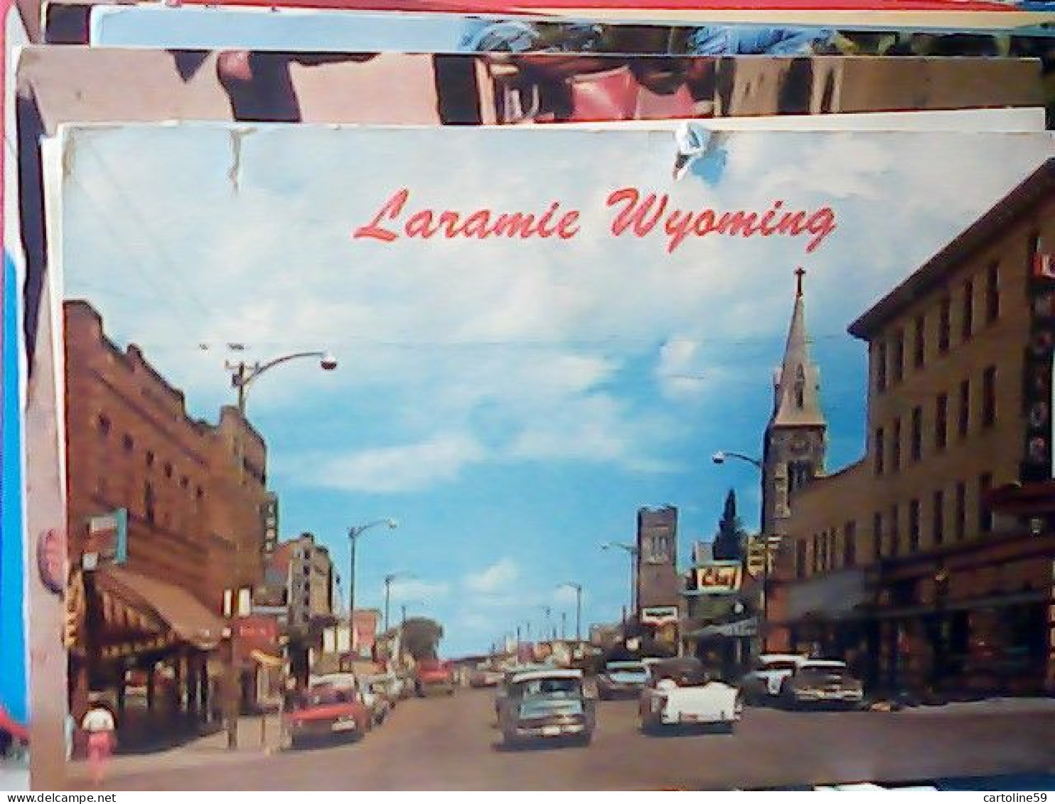 USA Laramie Wyoming -ST LOOKING NORTH GATEWAY TO THE SNOWY RANGE AUTO CAR VB1969  JU5053 - Laramie