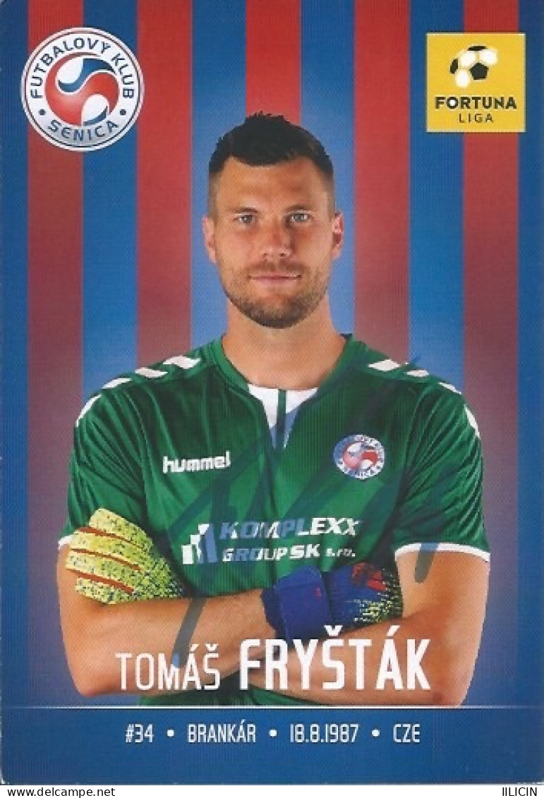 Trading Cards KK000588 - Football Soccer Czechoslovakia Senica 9cm X 13cm HANDWRITTEN SIGNED: Tomas Frystak - Trading Cards