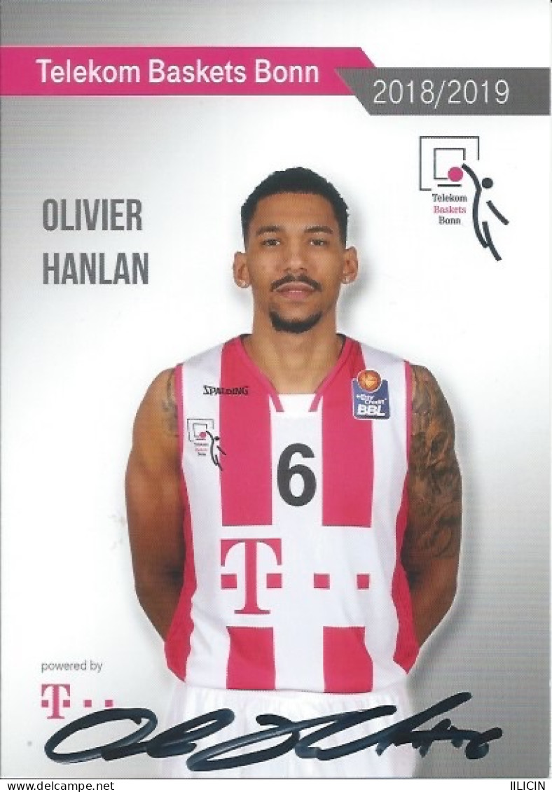 Trading Cards KK000589 - Basketball Germany Telekom Baskets Bonn 10.5cm X 15cm HANDWRITTEN SIGNED: Oliver Hanlan - Kleding, Souvenirs & Andere