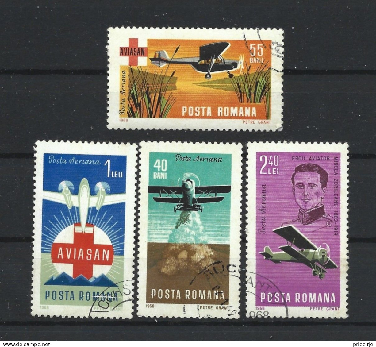 Romania 1968 Aviation Y.T. A 214/217 (0) - Used Stamps
