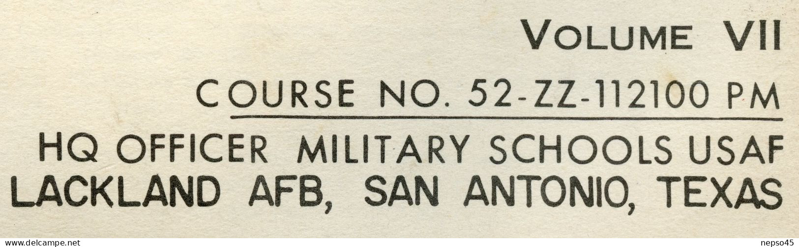 American Aviation English.Technical Phase.1954.HQ Officer Military Schools USAF.Lackland AFB.San Antonio.Texas. - Aviation