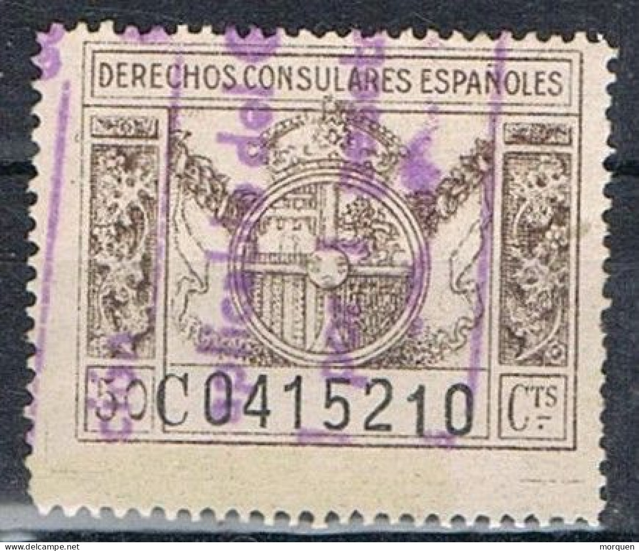 Sello Fiscal Derechos Consulares Españoles 50 Cts,  España, Epoca Monarquica º - Revenue Stamps