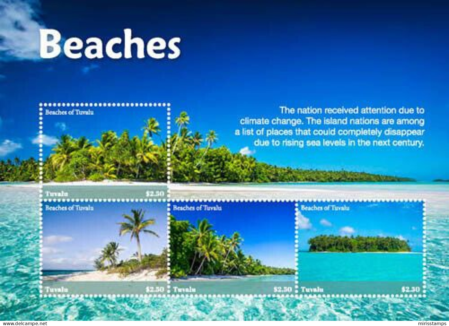 Tuvalu 2017 Beaches 2 Sheets !!! - Tuvalu (fr. Elliceinseln)