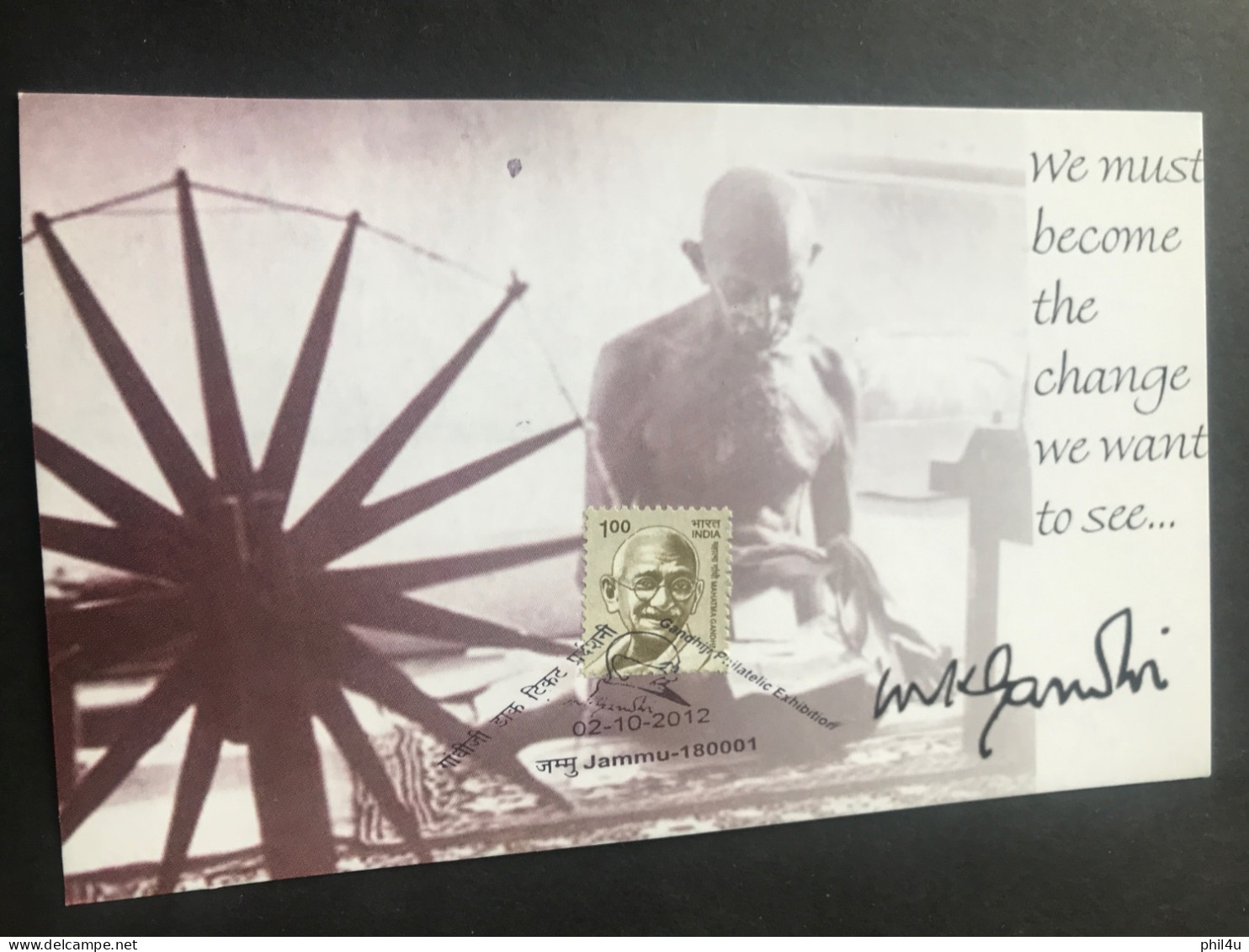 Mahatma Gandhi 5 Post Cards Slogans Karenge Ya Marenge Intolerence Is Violence Be Change That You Want To See The World - Mahatma Gandhi