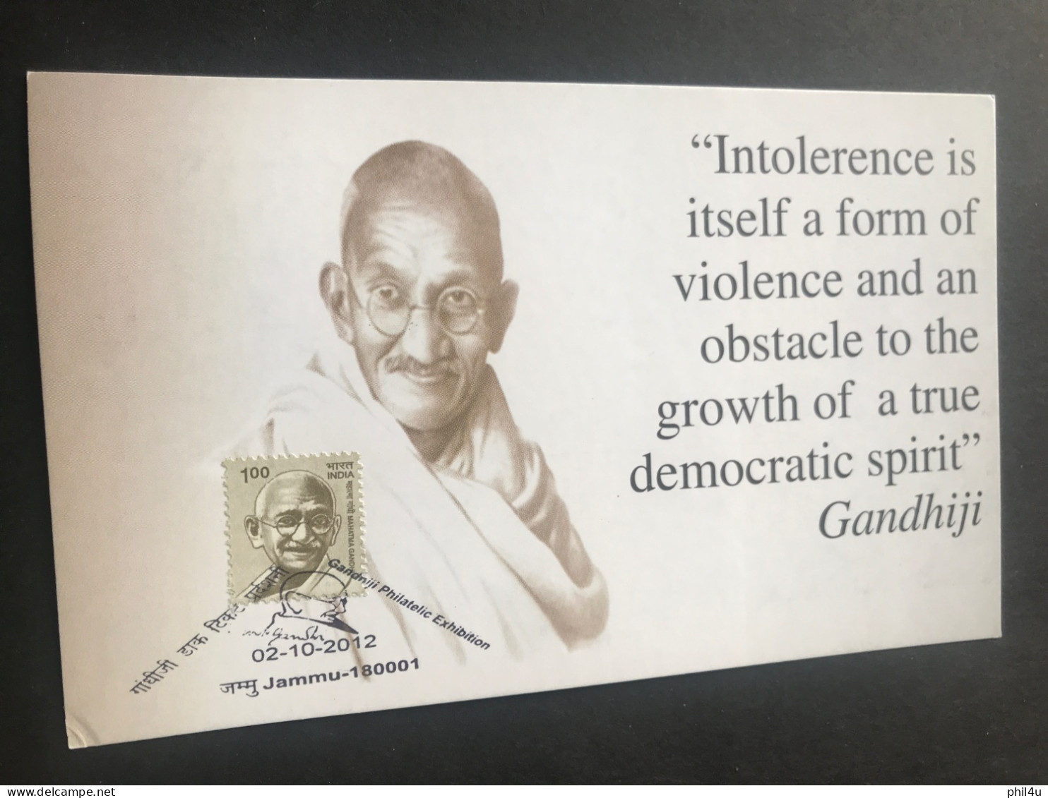 Mahatma Gandhi 5 Post Cards Slogans Karenge Ya Marenge Intolerence Is Violence Be Change That You Want To See The World - Mahatma Gandhi