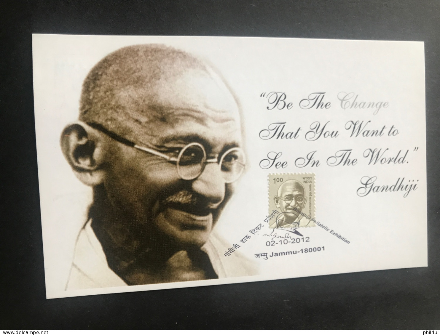 Mahatma Gandhi 5 Post Cards Slogans Karenge Ya Marenge Intolerence Is Violence Be Change That You Want To See The World - Mahatma Gandhi