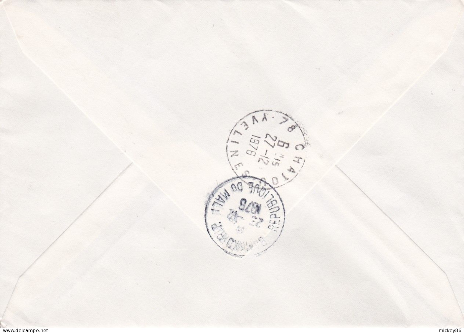 MALI -1976- Lettre Recommandée SOFARA  à  CHATOU-78 (France)...timbres UNESCO, Europafrique (avion, Bateau)    ...cachet - Malí (1959-...)