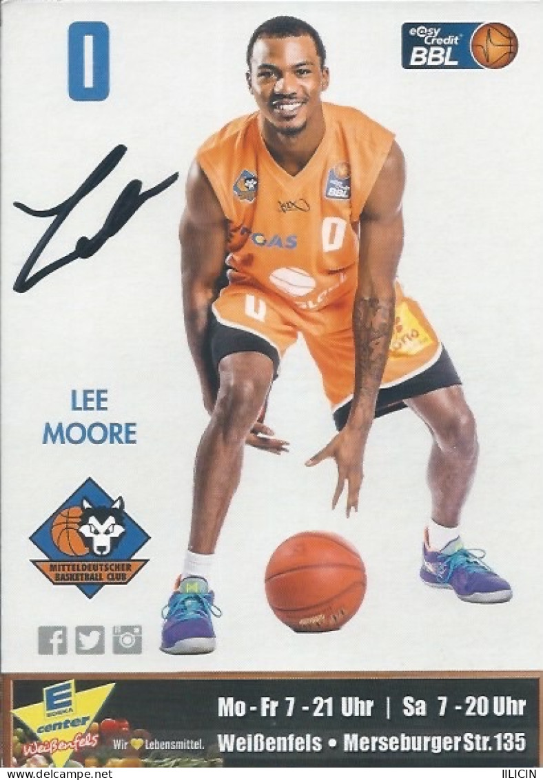 Trading Cards KK000595 - Basketball Germany Mitteldeutscher Weissenfels 10.5cm X 15cm HANDWRITTEN SIGNED: Lee Moore - Apparel, Souvenirs & Other