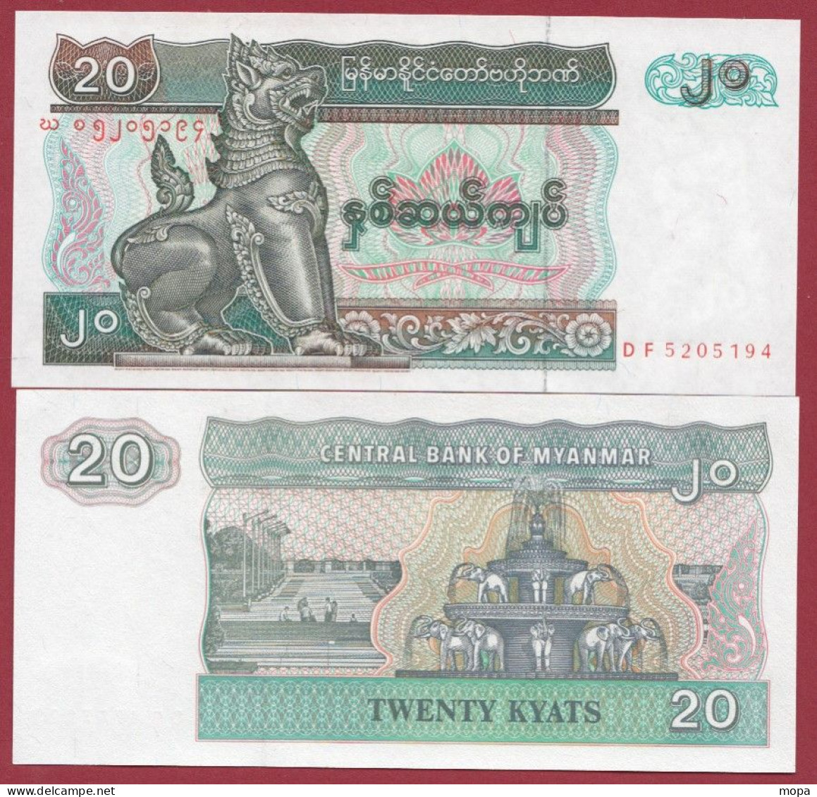 Myanmar-- 20 Kyats--1996 ---UNC --(224) - Myanmar