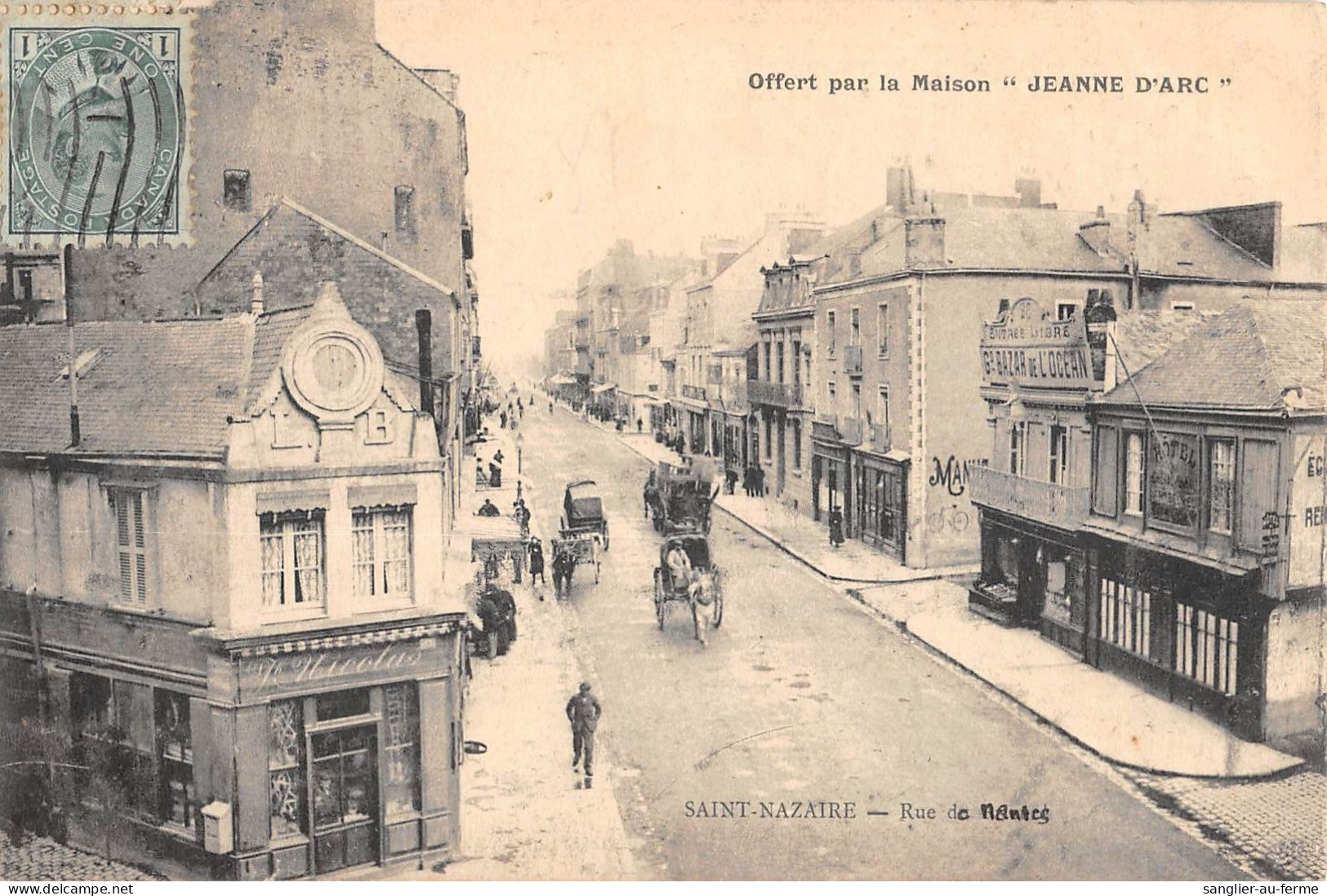 CPA 44 NANTES / RUE DE NANTES / V.LAMOUREUX / A JEANNE D'ARC / MAISON SPECIALE D'HABILLEMENTS - Saint Nazaire