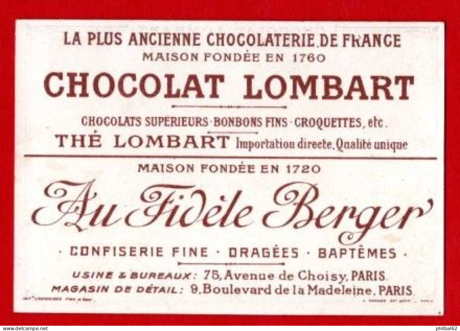 Chromo Chocolat Lombart. Facteurs De Différents Pays. Facteur Hongrois Et Facteur Hindou. - Lombart