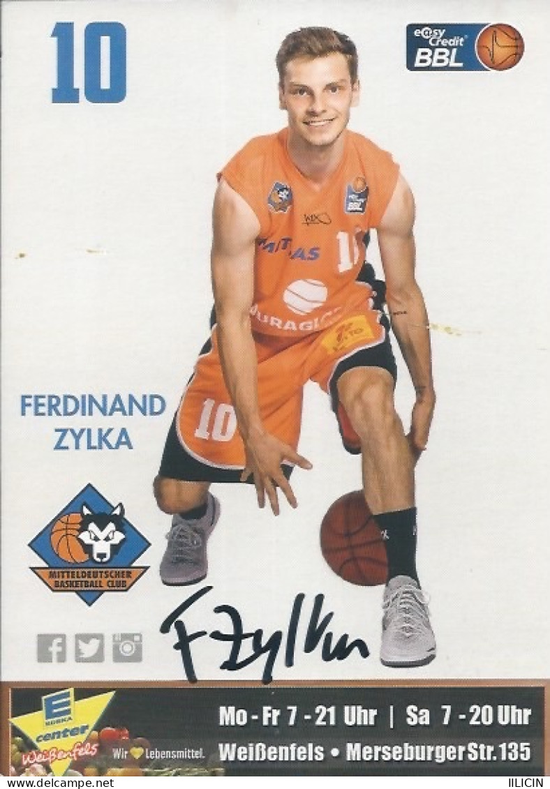 Trading Cards KK000600 Basketball Germany Mitteldeutscher Weissenfels 10.5cm X 15cm HANDWRITTEN SIGNED: Ferdinand Zylka - Kleding, Souvenirs & Andere