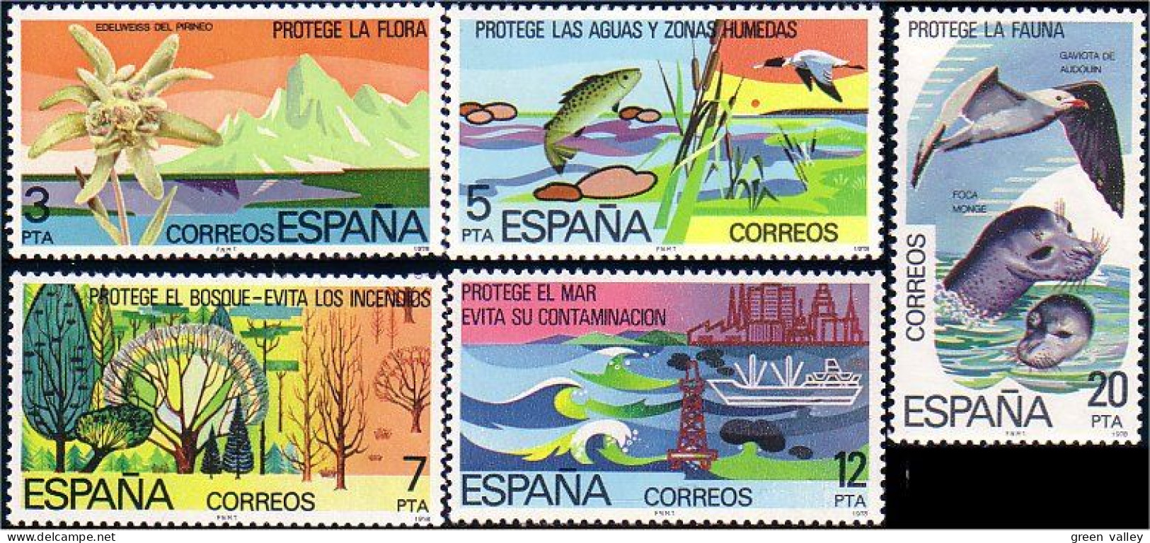 326 Espagne Edelweiss Forest Forêt Mouette Seagull Seal Phoque MNH ** Neuf SC (ESP-125) - Natur