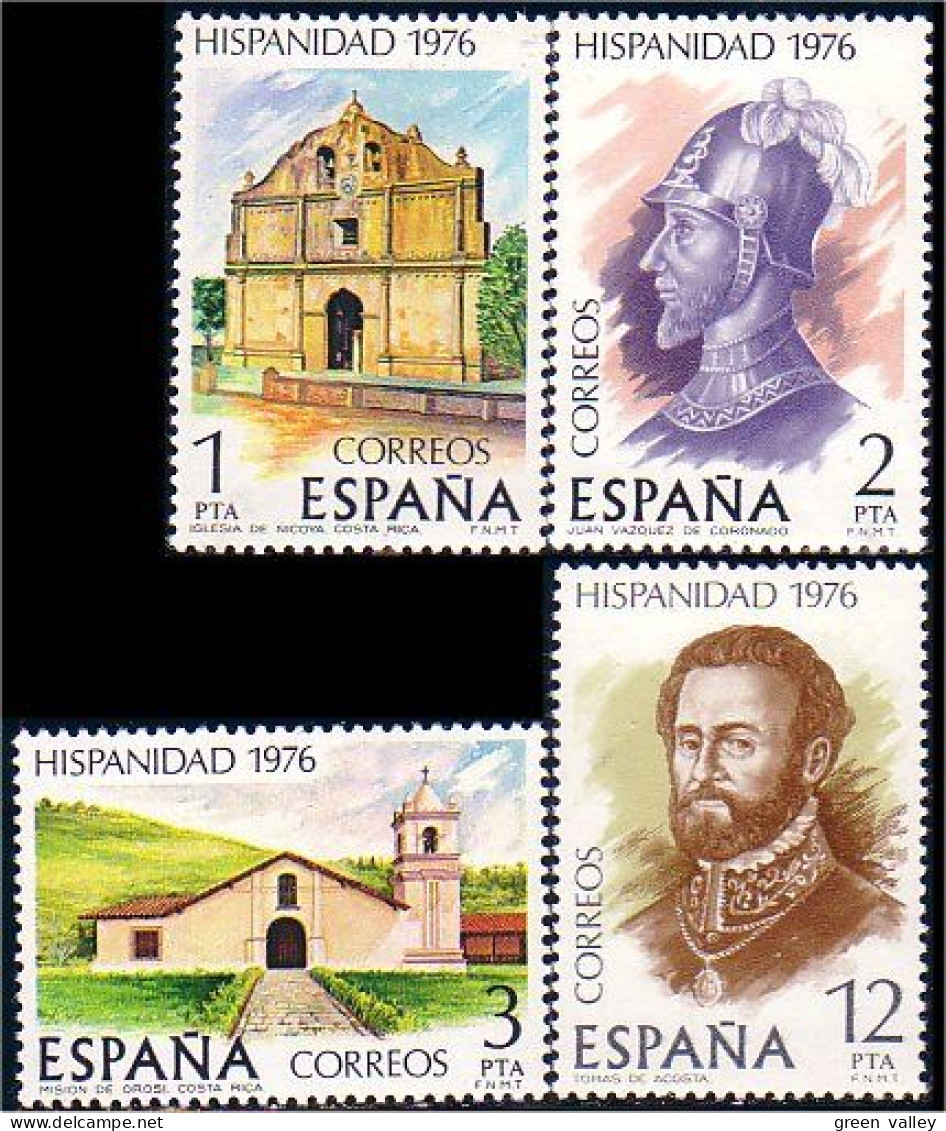 326 Espagne Eglises Church Costa Rica Hispanidad 1976 MNH ** Neuf SC (ESP-108) - Abdijen En Kloosters