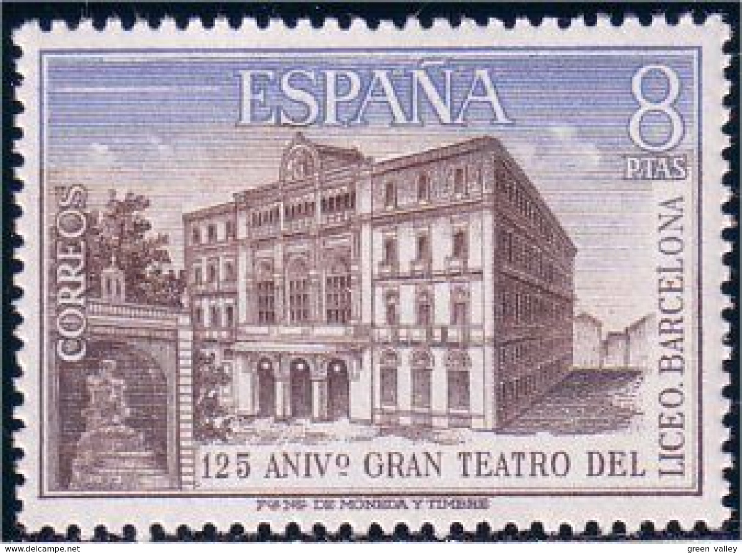 326 Espagne Teatro Del Liceo Barcelone MNH ** Neuf SC (ESP-76) - Theatre