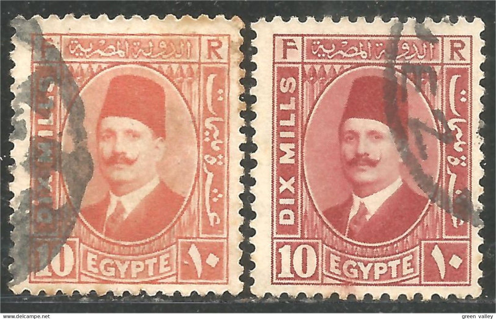 316 Egypte Roi King Fuad 2 Colors (EGY-183) - Used Stamps