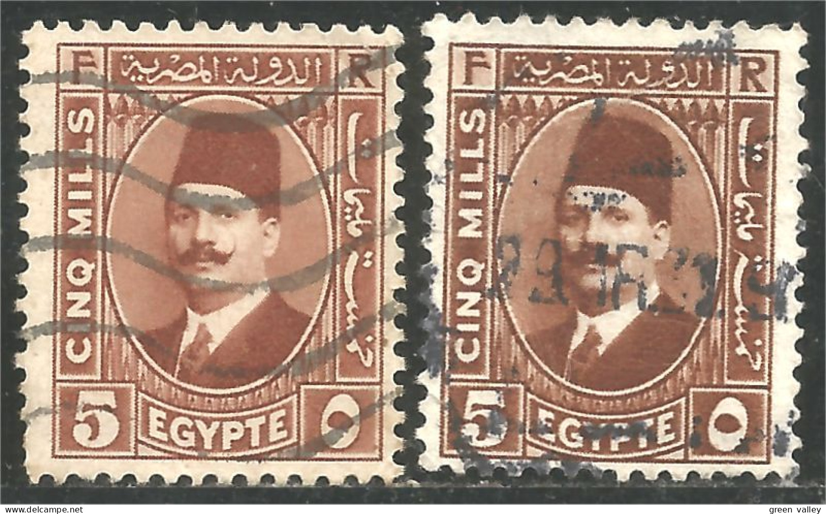 316 Egypte Roi King Fuad 2 Colors (EGY-184) - Used Stamps