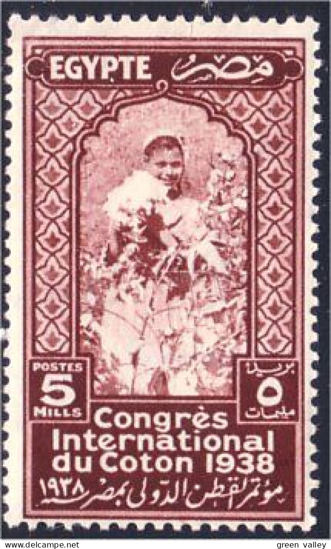 316 Egypte Congrès Du Coton Congress 1938 MH * Neuf CH (EGY-3) - Textile
