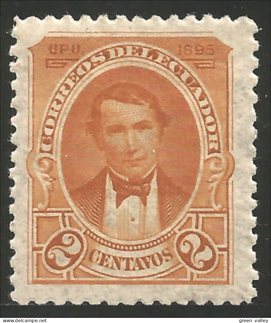 314 Equateur 1895 President Rocafuerte 2c Yellow Brown MH * Neuf CH (ECU-59) - Equateur