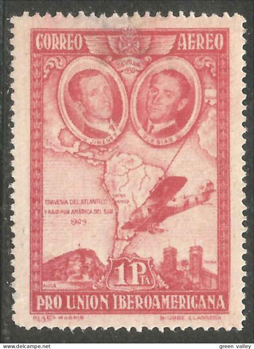 326 Espagne 1930 Avion Airplane Aereo Flugzeug Jimenez Iglesias Aminci Thin MH * Neuf CH (ESP-397) - Prephilately