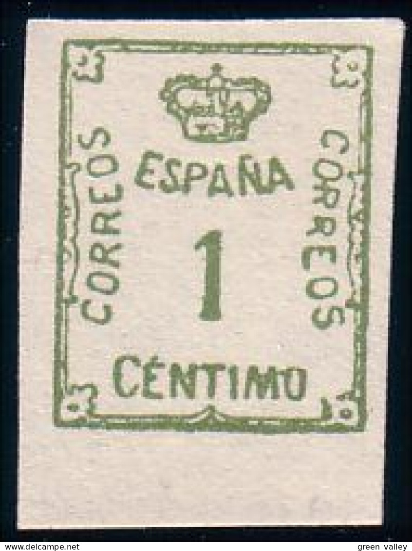 326 Espagne 1920 1c Blue Green Vert Bleu No Gum Sans Gomme (ESP-313) - Nuevos