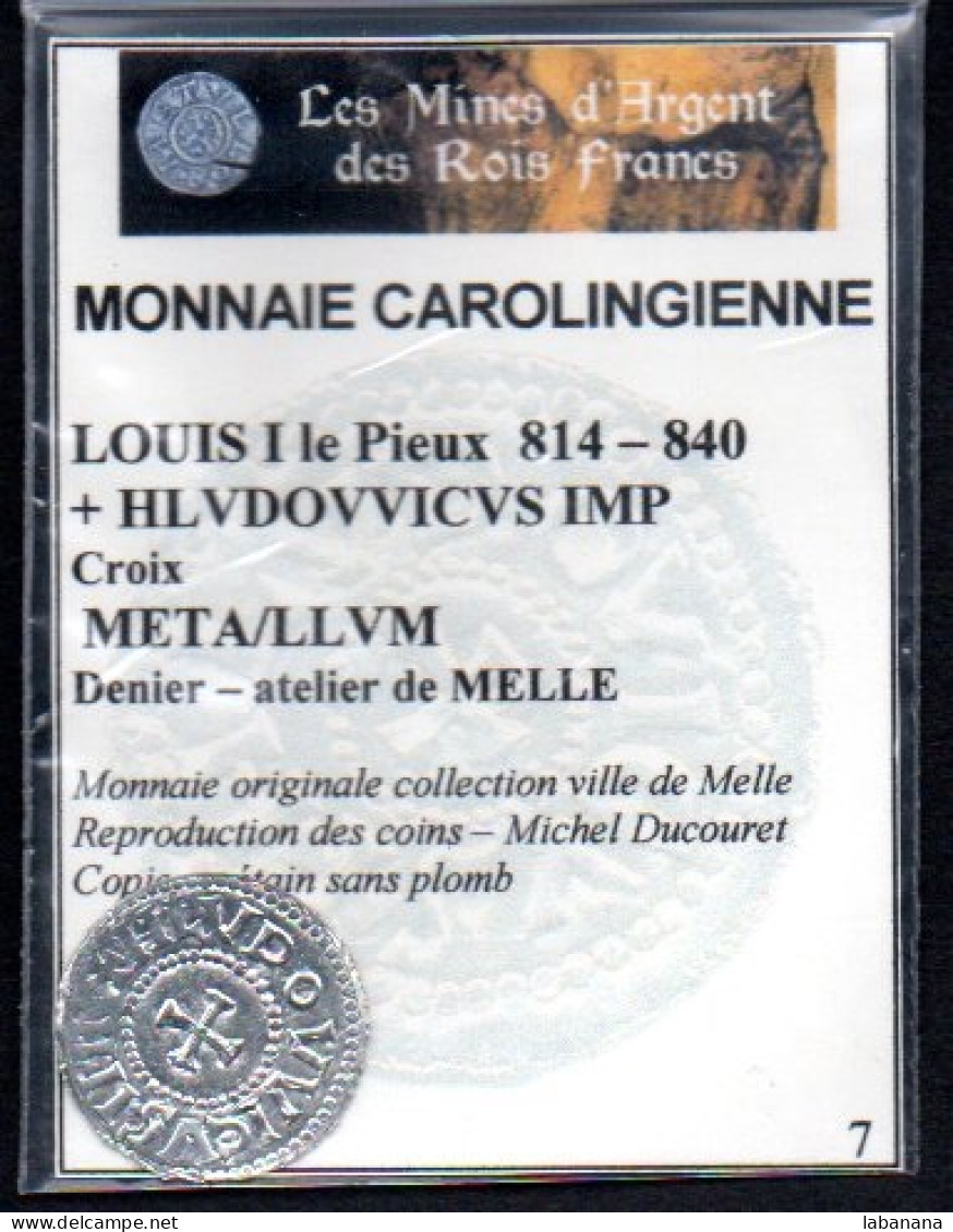 France Reproduction Monnaie Louis I Le Pieux Denier - 7 - Otros & Sin Clasificación