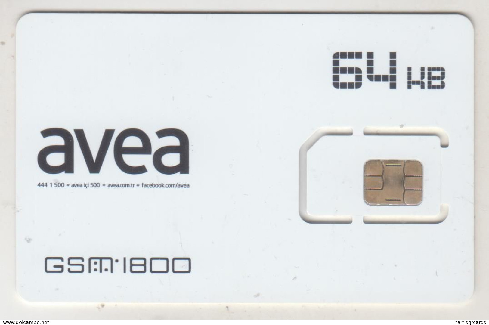 TURKEY - Avea 64 KB,TURKCELL GSM Card , Mint - Turkey