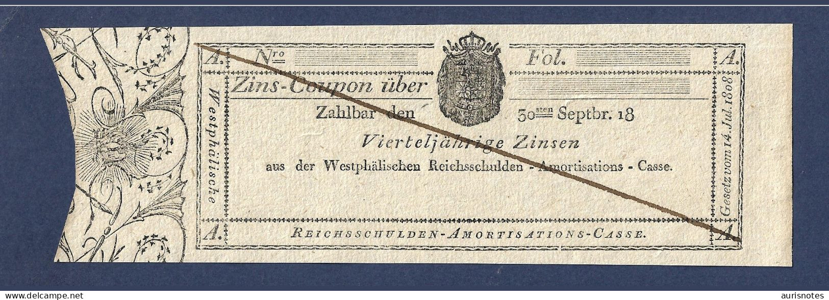 German States Westphalia 6 Franken 1812 - 1820 PS805 UNC- - Autres - Europe