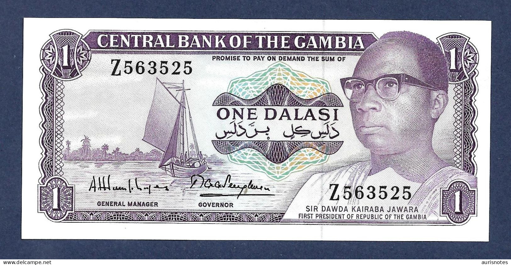 Gambia 1 Dalasi 1971 Replacement P-4r UNC - Gambia