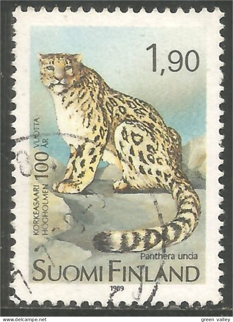 396 Finland 1989 Félin Feline Panthère Panther Leopard Lepard Jachtluipaard (FIN-179b) - Gebruikt