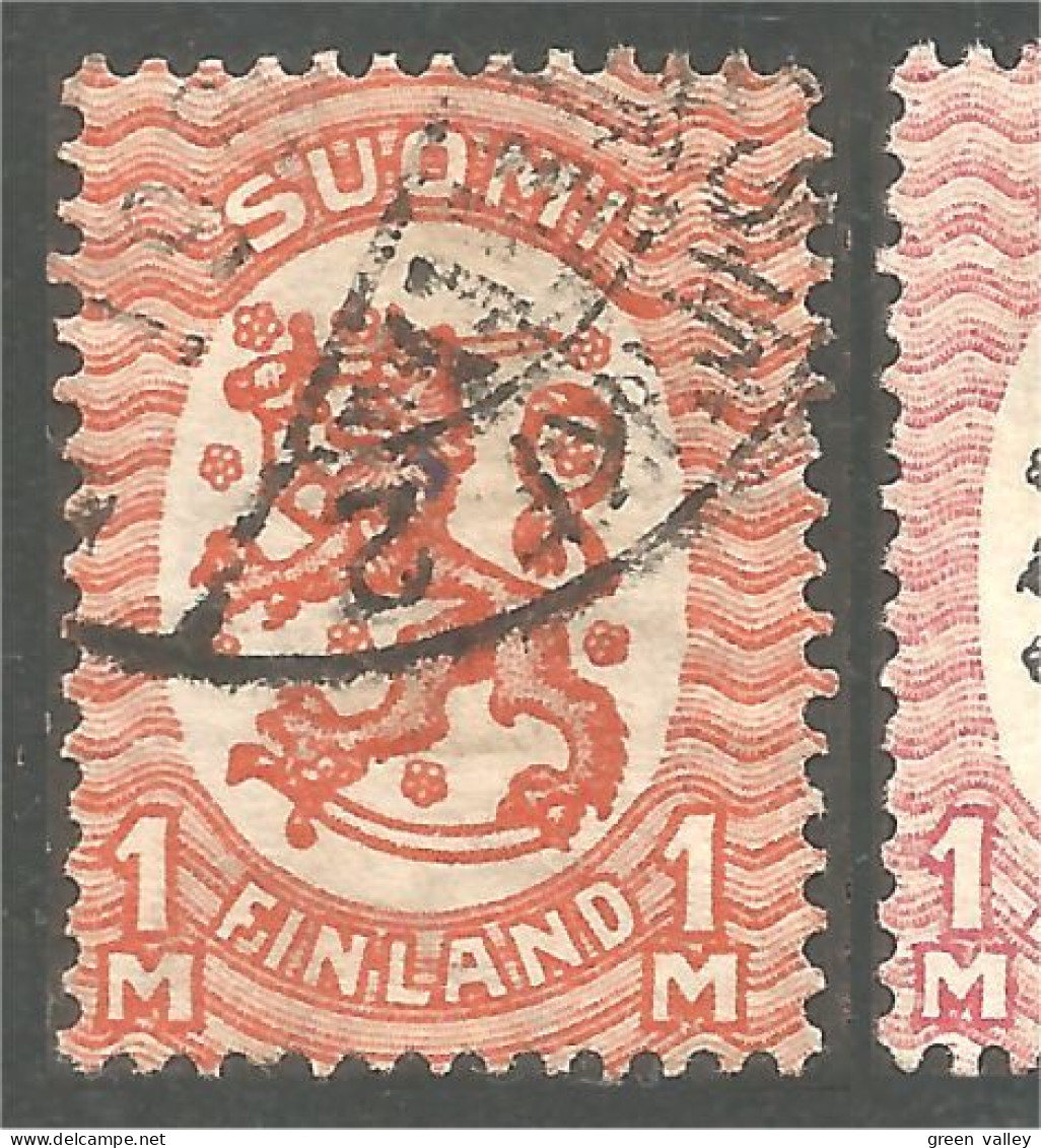 396 Finland 1925 Lion 1M Red Orange (FIN-176) - Oblitérés