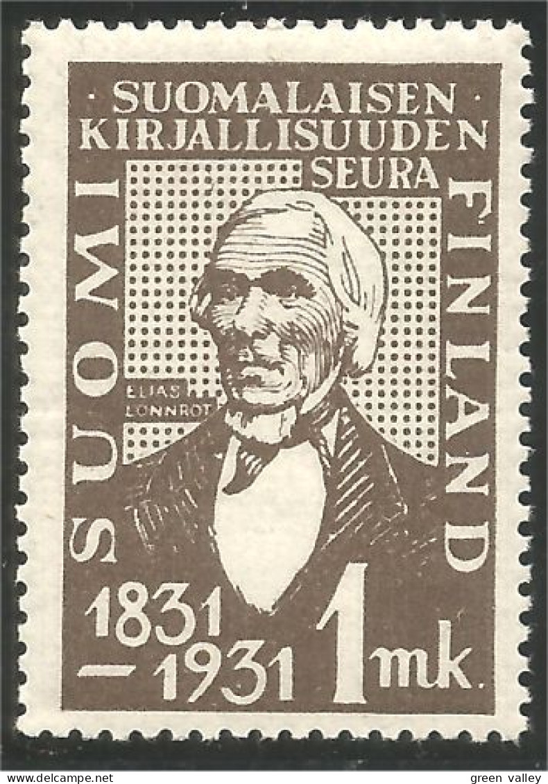 396 Finland 1931 Elias Lonnrot MNH ** Neuf SC (FIN-154) - Ungebraucht