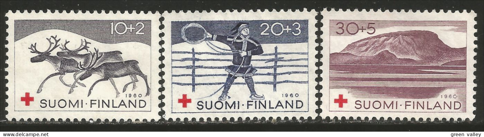 396 Finland 1960 Croix Rouge Red Cross Rotes Kreuz No Gum Lapps Lapons Lasso (FIN-135) - Médecine