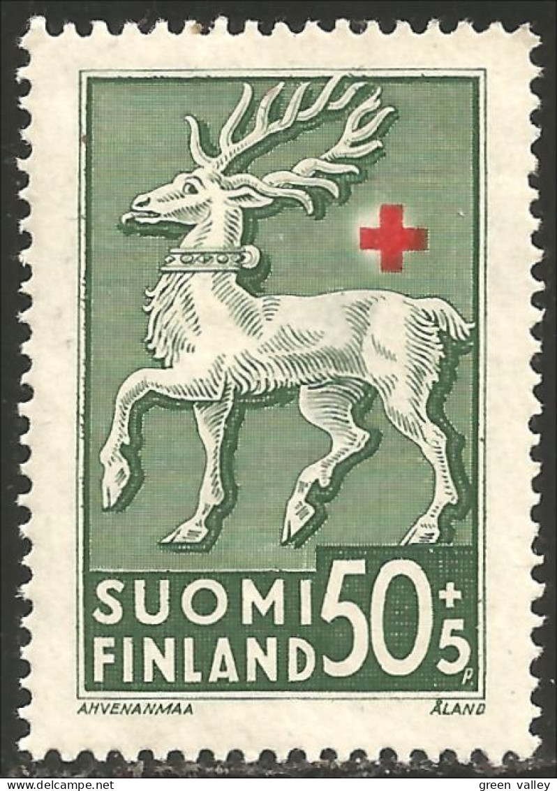 396 Finland 1942 Renne Reindeer Croix Rouge Aland Red Cross Rotes Kreuz MLH * Neuf (FIN-140) - Médecine